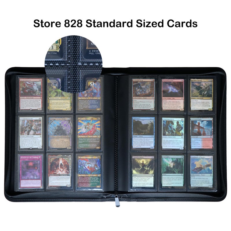 Alteagle 9 Pocket Card Binder, Fits 828 Trading Cards Side Loading Ringless Card Album for TCG and Sports Cards -Orange - Image 2